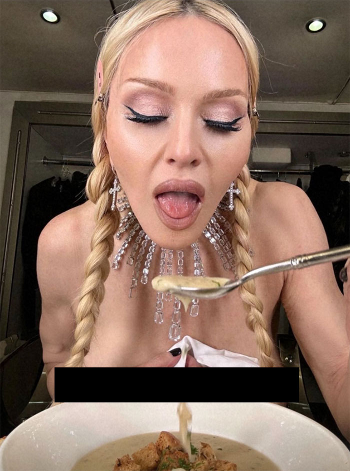 “Act Your Age”: Madonna Slammed For Sharing Photos Of Herself Eating Soup Topless