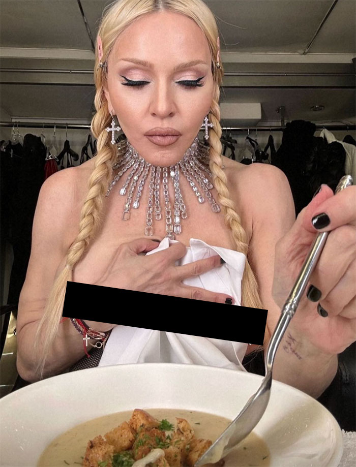 “Act Your Age”: Madonna Slammed For Sharing Photos Of Herself Eating Soup Topless