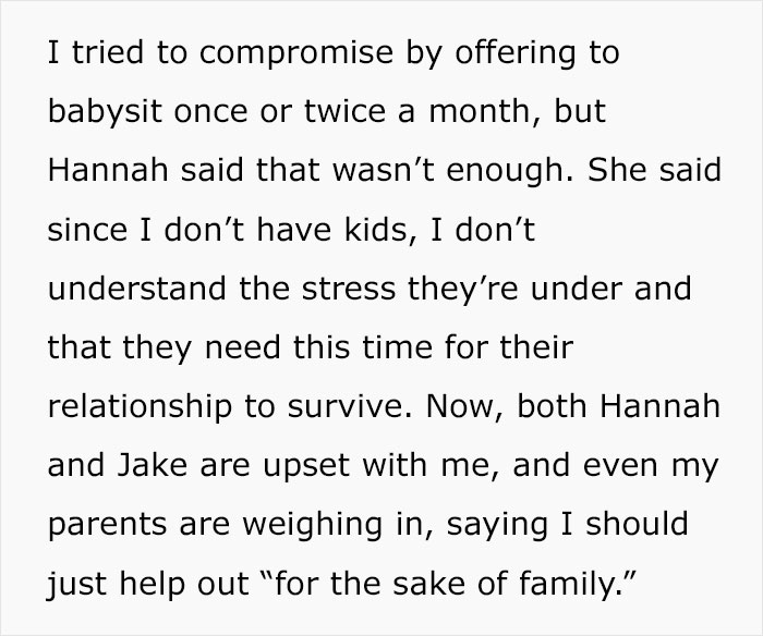 Mom Pressures Brother To Babysit Every Weekend To Help Save Her Marriage, Gets A Reality Check