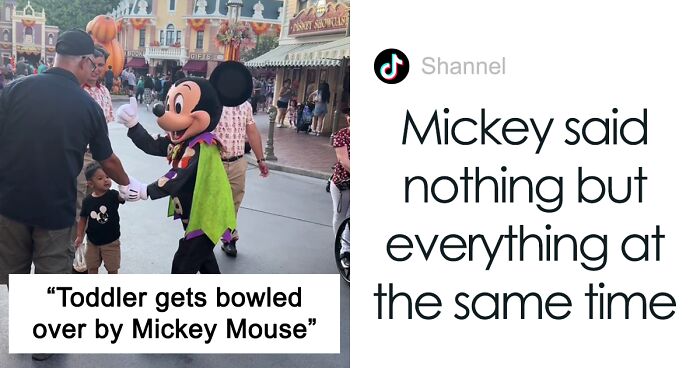 Dad Is Neglecting His Own Kid At Disneyland, Mickey Mouse Steps In To Call Him Out