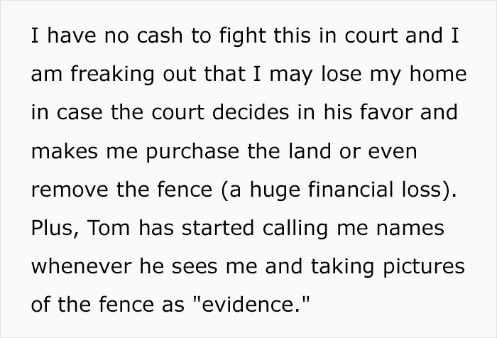 Person Replaces Old Fence After Property Survey, Faces Unexpected Lawsuit From Their Neighbor