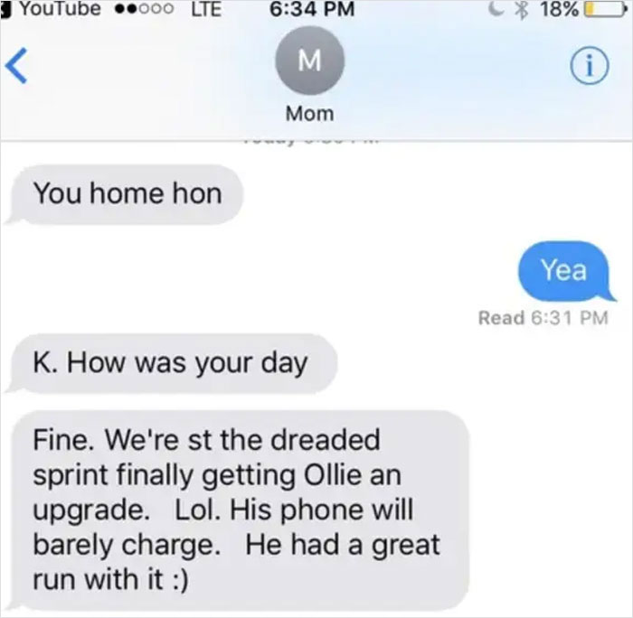 My Mom Replied To Her Own Text