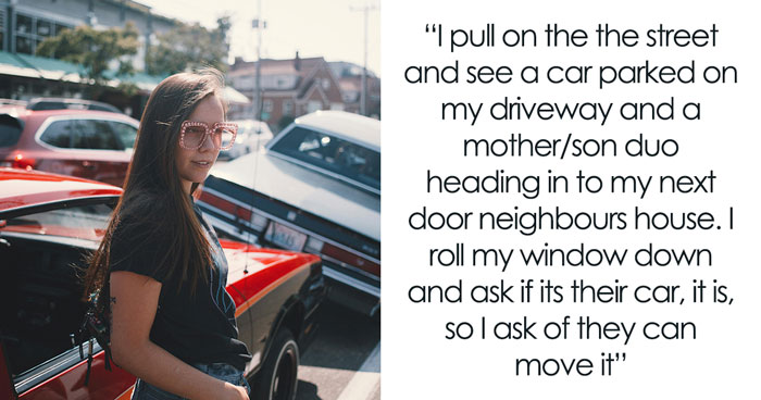 Rude Mom Blocks Driveway, Calls Homeowner “Pathetic” For Wanting To Park Her Own Car