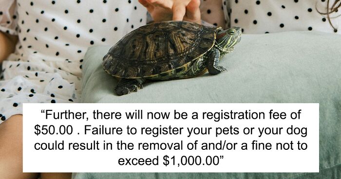 Turtle Owner Annoyed By Absurd HOA Rule Stating They Must Register Their Pet For $50 Or Get A Fine