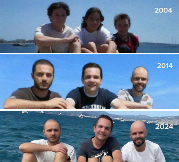 Every 10 Years, Our Group Of Friends Reproduces The Photo We Took On The Day Of Our High School Diploma !