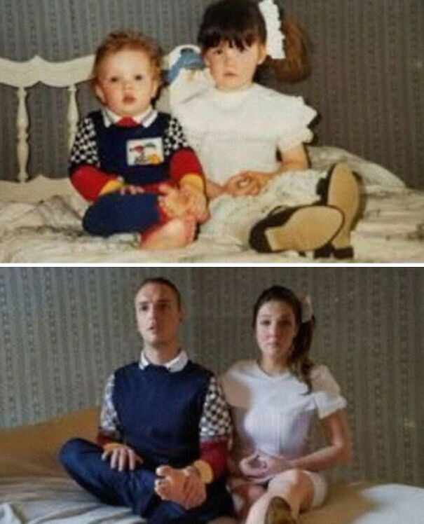 Siblings Cute Recreation After 20 Years