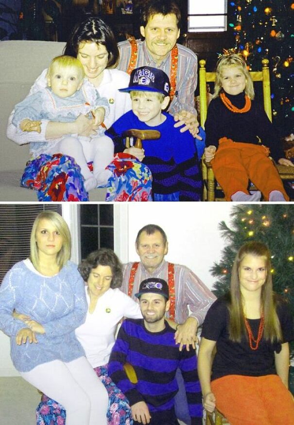 My Family Christmas Photo Recreated 21 Years Later