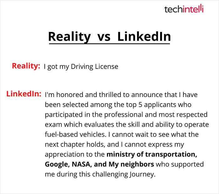 Reality vs. Linkedin...😅