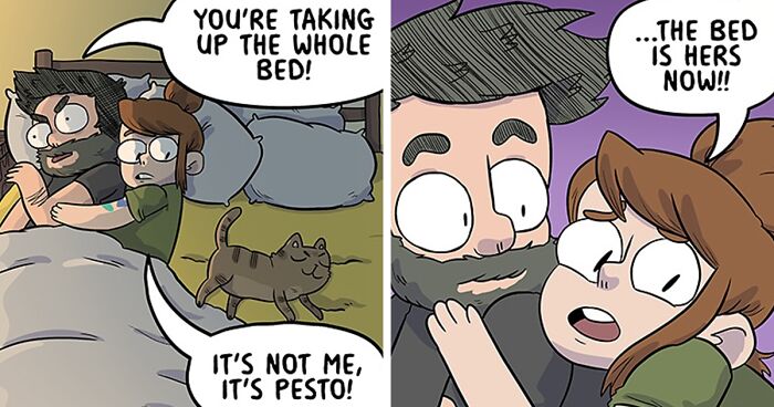 Artist Continues To Illustrate Her Life With Her Husband And Four Cats In The Form Of A Comic (39 New Pics)