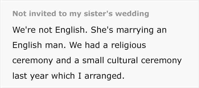 Family Throws Cultural Wedding For Sis But Get Excluded From Her “British” Wedding, Wonder Why