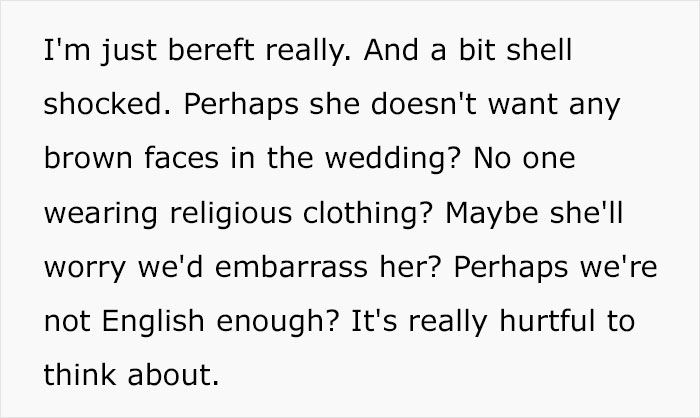 Family Throws Cultural Wedding For Sis But Get Excluded From Her “British” Wedding, Wonder Why