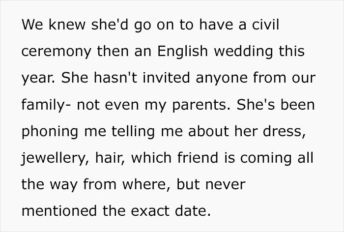 Family Throws Cultural Wedding For Sis But Get Excluded From Her “British” Wedding, Wonder Why