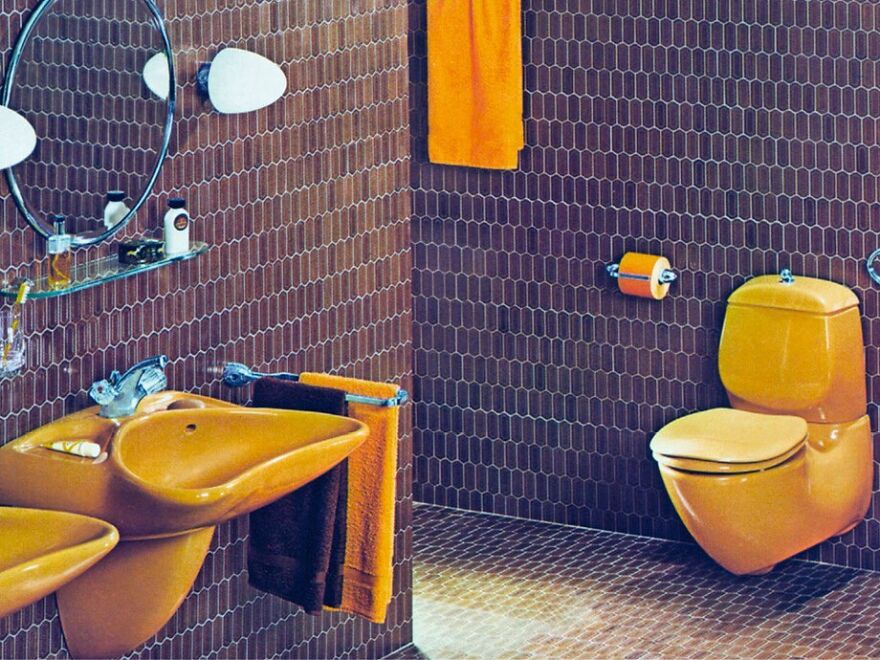 Yellow-Brown Villeroy & Boch Bathroom Designed By Luigi Colani In 1975