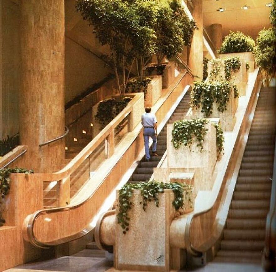 The Staircase At Water Tower Place In The 1980s, Which Has Since Been Modernized