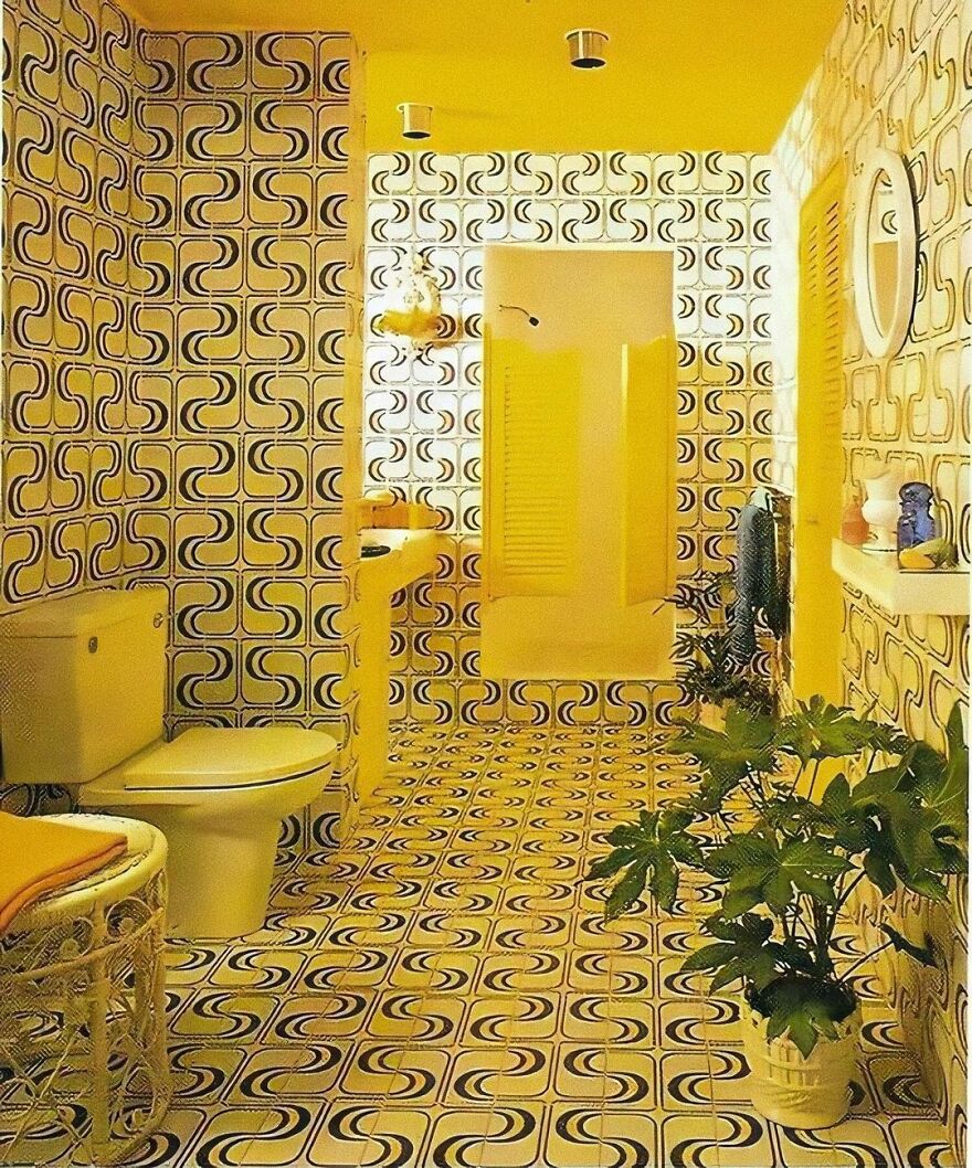 Overly Yellow 1970s Bathroom