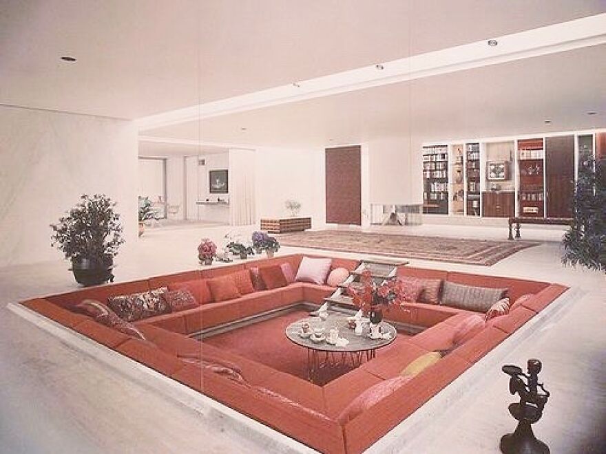 Pillow-Filled Conversation Pit In The Miller’s House That Was Built 1957