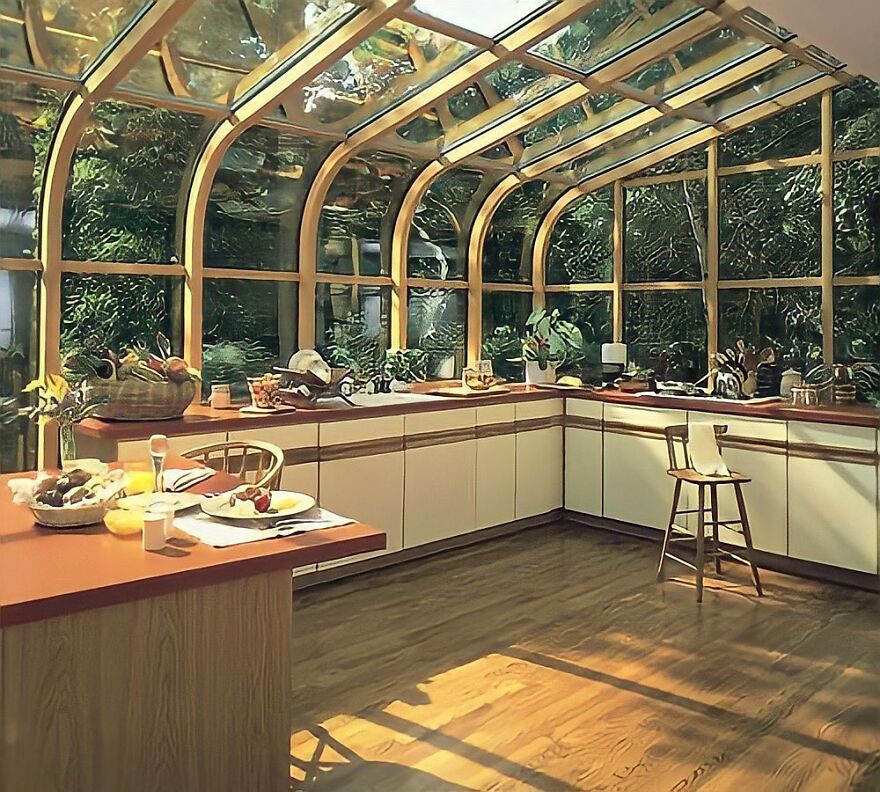 A 1980s Kitchen With A Greenhouse Vibe