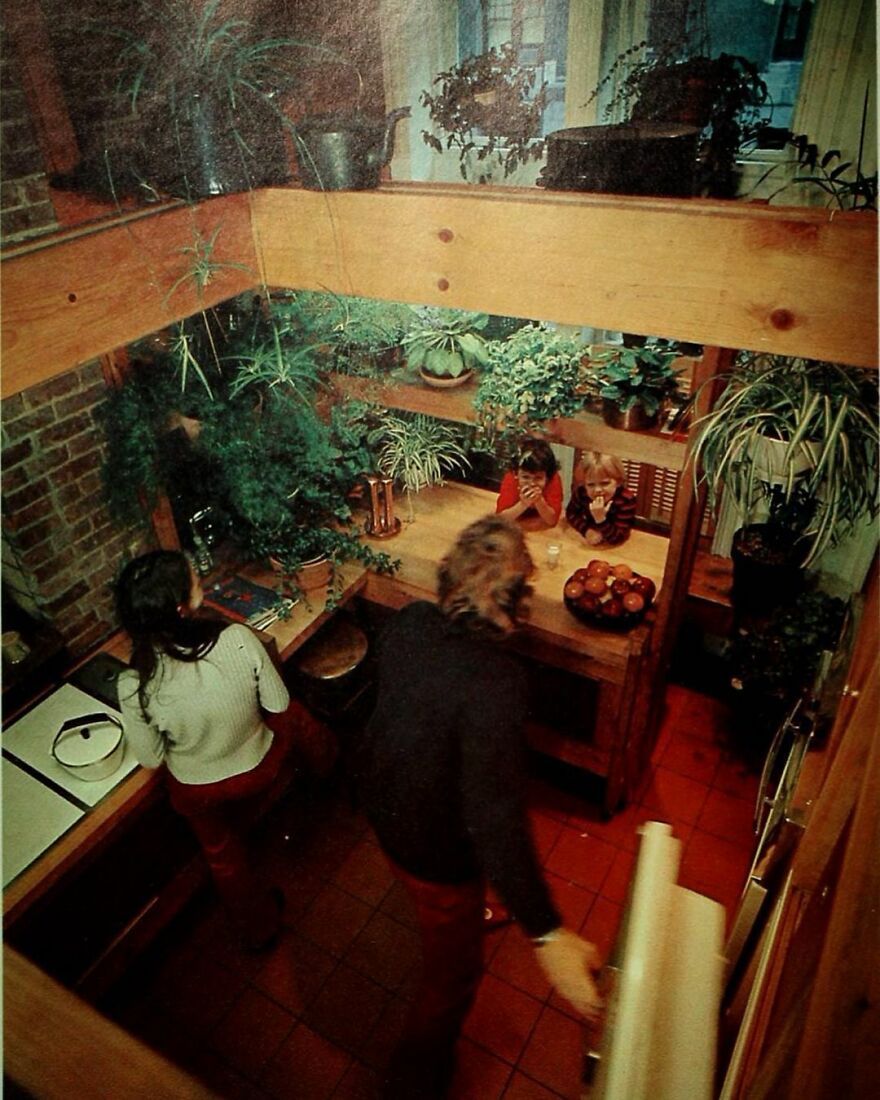 A Lived-In, Plant-Filled Kitchen From The 1970s