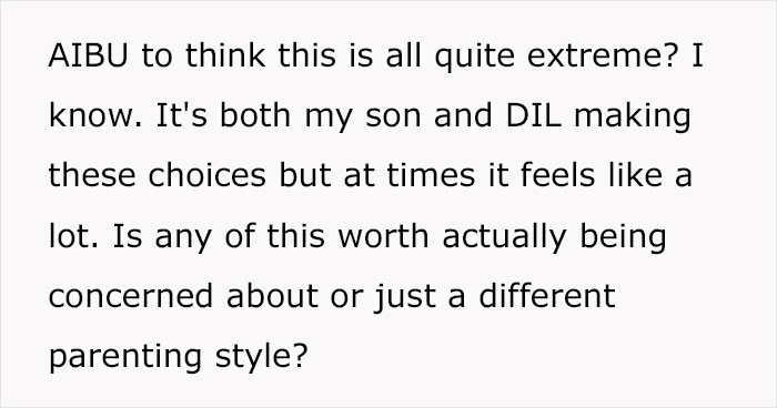 Son And DIL's Parenting Seems Too "Extreme" To Grandma, Who Wonders Whether To Speak Up