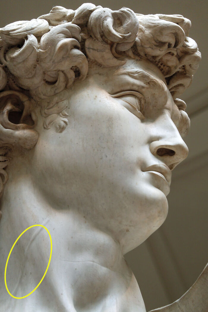 Over 100 Years Before Medical Science Described The Circulatory System, Michelangelo Perfectly Sculpted The Jugular Vein In His Statue Of David