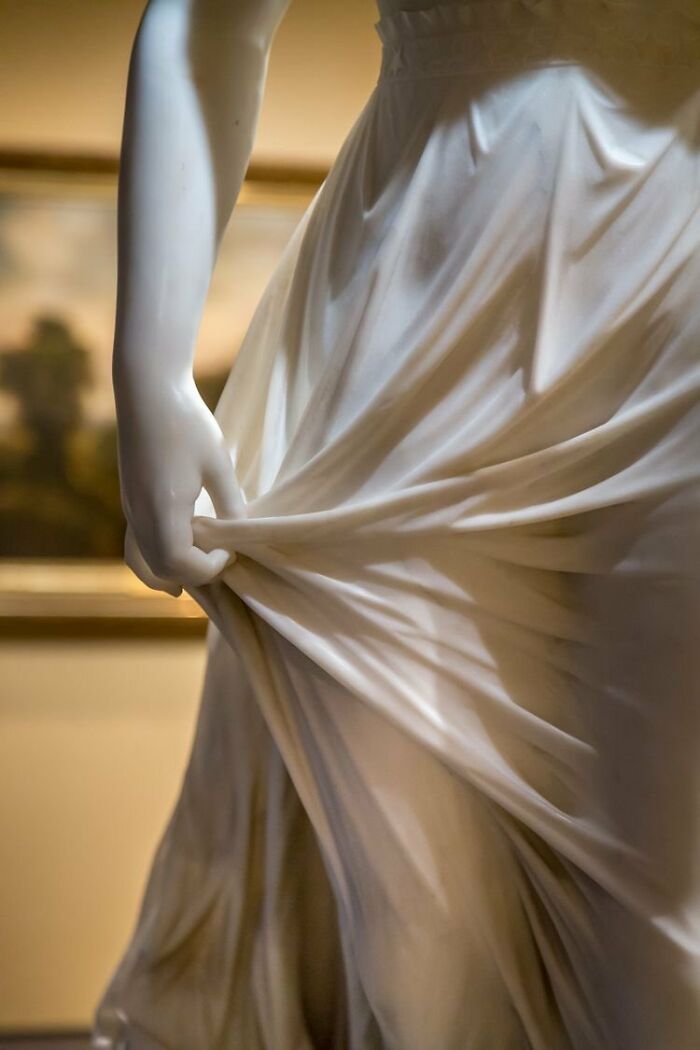 Amazing Drapery Detail On "The West Wind" By American 19th-Century Sculptor Thomas Ridgeway Gould