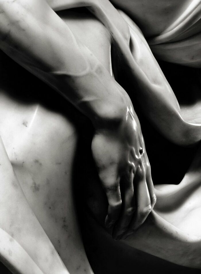 Michelangelo's Pieta, Arm Detail. Buonarroti Completed This Masterpiece When He Was Just 24 Years Old