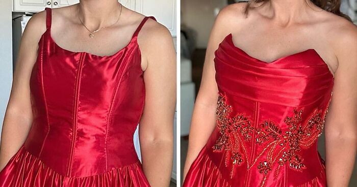 26 Thrifted Vintage Dresses Got A Much-Needed Makeover, Here Is How They Look Now (New Pics)