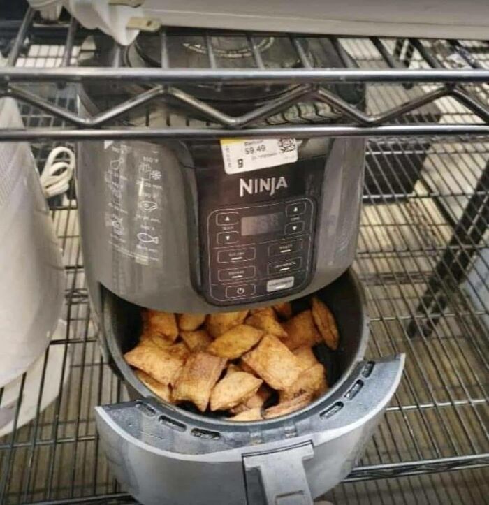 Remember To Remove Your Old Pizza Rolls From Your Air Fryer Before You Donate It To The Thrift Store