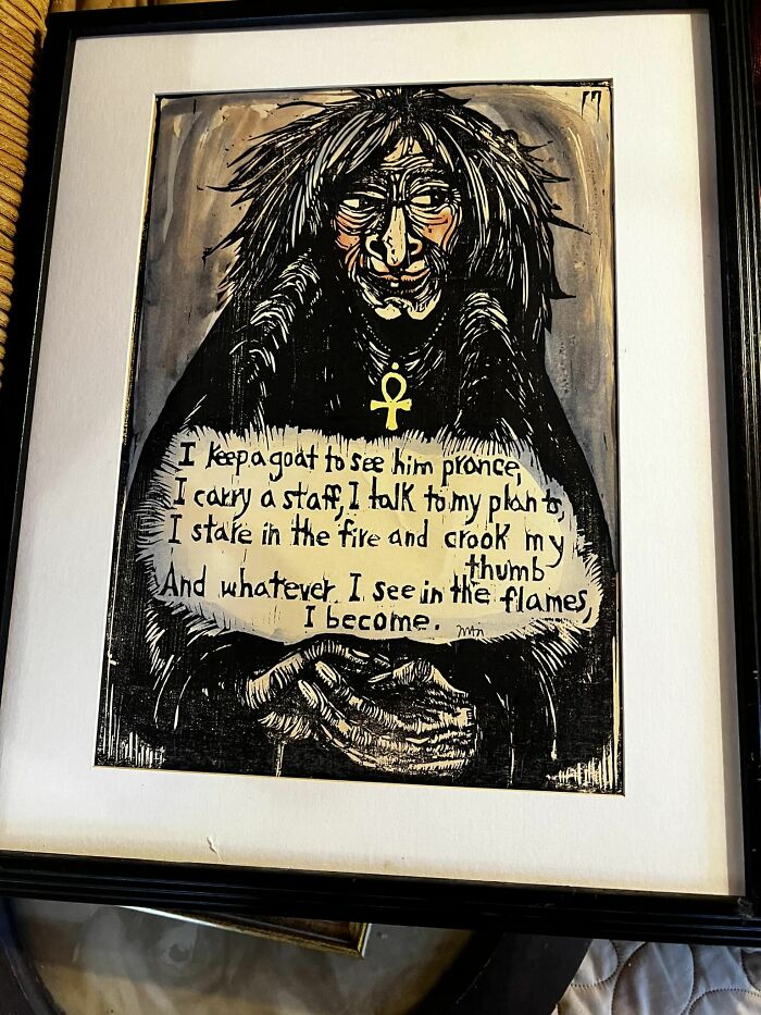 The Guy At The Thrift Store Thinks It Cursed I Think It’s Spectacular I Got Confirmation This Is A Mary Azarian Original From The 1980’s Her Friend Burt Porter Wrote The Poem And Inspired Her To Create This Image!