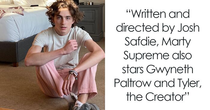 Timothée Rocks Mustache And Sweater Vest For New “Marty Supreme” Biopic