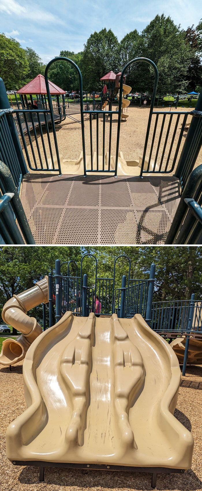 They Blocked The Middle Slide At The Playground