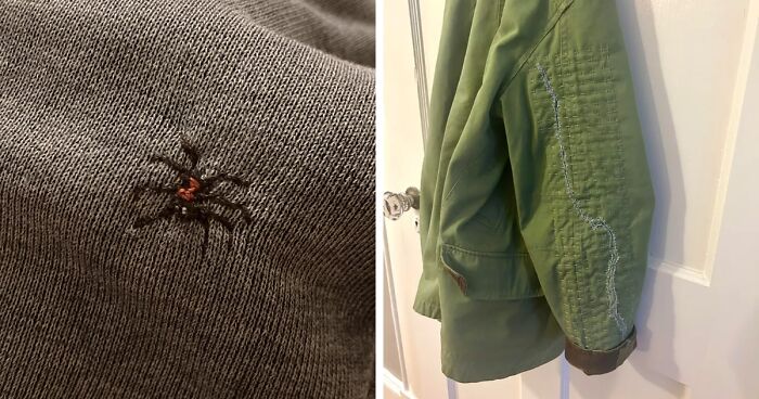 81 Times People Used The Art Of Visible Mending To Repair Clothes Instead Of Throwing Them Away (New Pics)