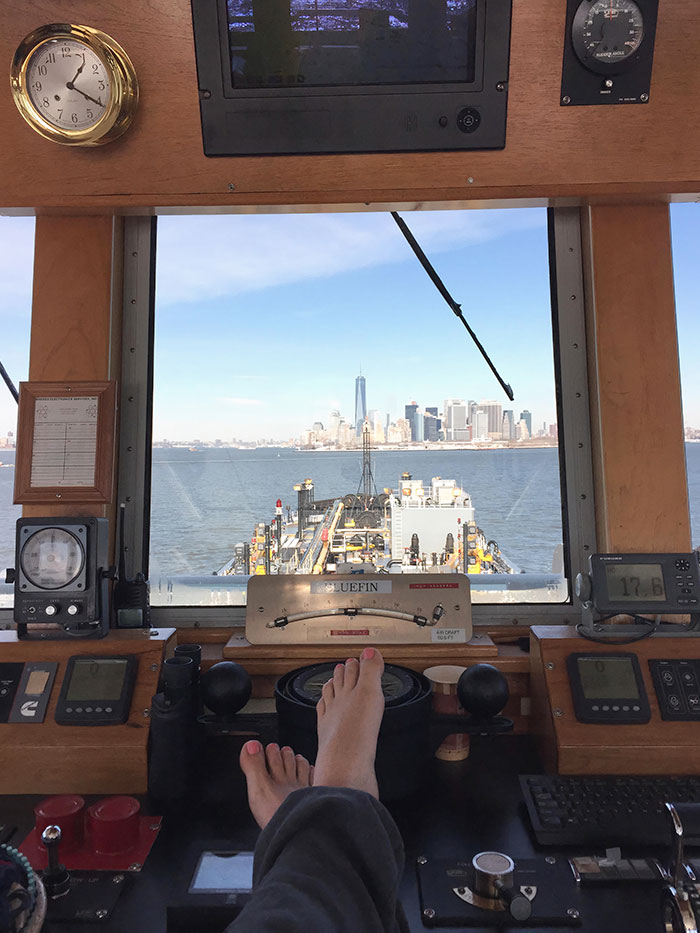 Here Is A Chick's View From An Anchored Tug And Barge In NY Harbor