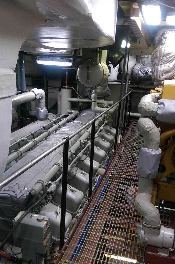 Saw The Garbage Truck And Fire Truck. Maybe Your Inner Kid Wanted To Be A Sailor. Here's A Picture Inside A Coast Guard Ship Engine Room