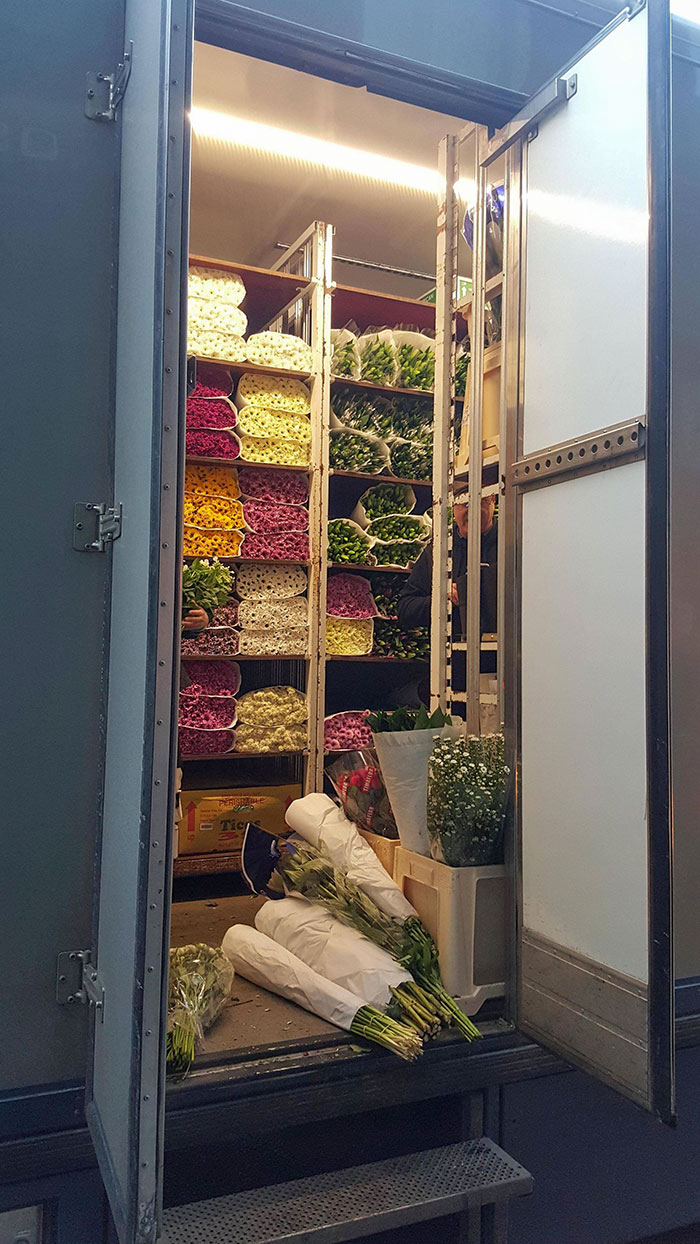 Peek Inside A Supermarket Flower Delivery Truck