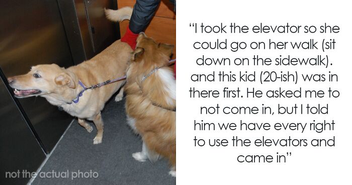 Guy Begs Dog Owner Not To Enter Elevator, Is Forced To Endure His Phobia After She Ignores Him