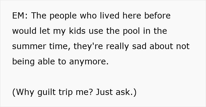 New Homeowner Stunned By Neighbor's Demand That They Watch Her Kids While They Swim In Their Pool