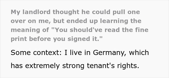 “You Should've Read The Fine Print Before You Signed”: Landlord Fails To Pull One Over On Tenant