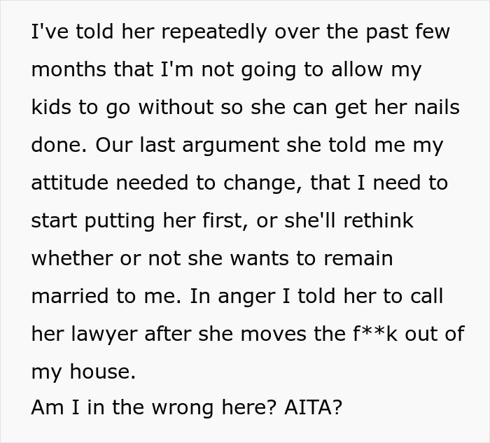 Wife Insists Husband Stop Supporting His Ex and Kids, He Turns To Internet For Advice