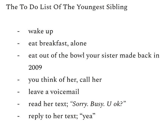 "To-Do List Of Youngest Sibling" Trend Is Making Everyone Tear Up