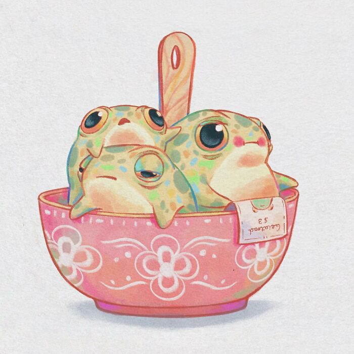 This Artist Created 40 Cute Frog Drawings