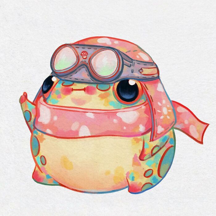 This Artist Created 40 Cute Frog Drawings