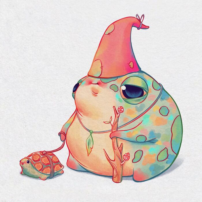 This Artist Created 40 Cute Frog Drawings