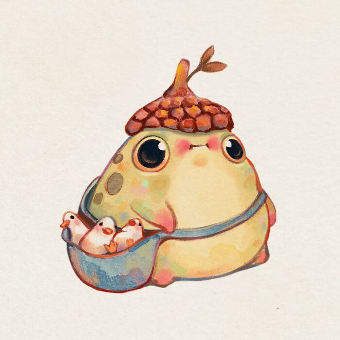 This Artist Created 40 Cute Frog Drawings