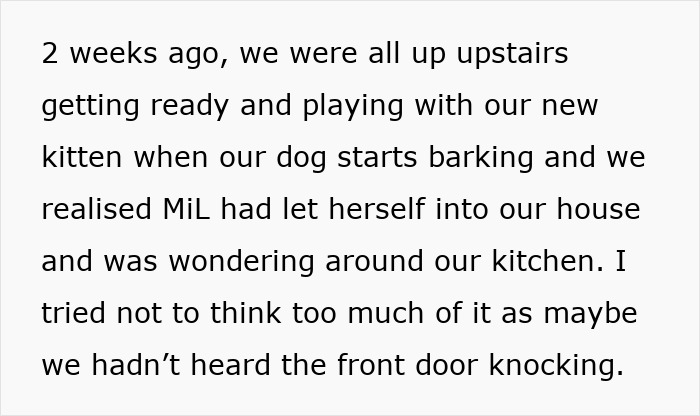 "There Is History Of Difficult Behavior With MIL": DIL At Wit's End Over MIL Sneaking Into Their Home