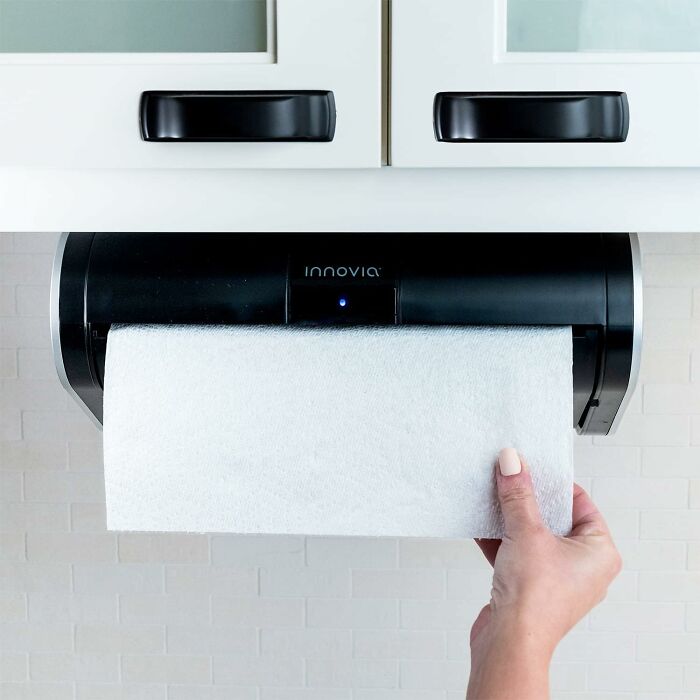 Innovia Automatic Paper Towel Dispenser. Touchless Technology. Works With Most Paper Towel Brands And Sizes. Dispenses The Number Of Sheets You Need. Black, Under Cabinet Mounted