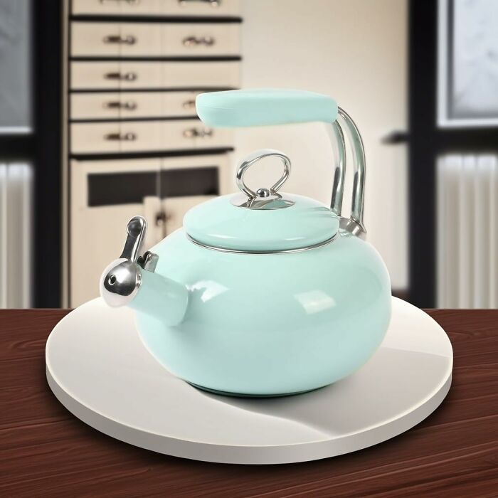 Add A Touch Of Martha's Charm To Your Kitchen With Her Delightful Charming Enamel Kettle, Perfect For A Cozy Cup Of Tea