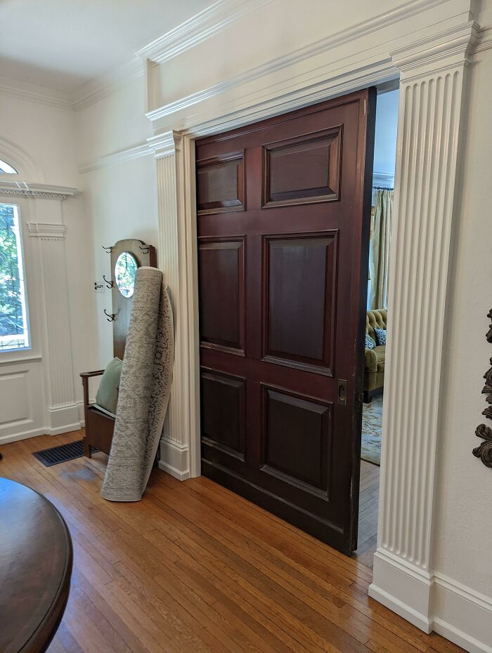 Sellers Said These Pocket Doors Didn't Work And They Had No Idea What Was In The Wall... So Happy With What We Found!