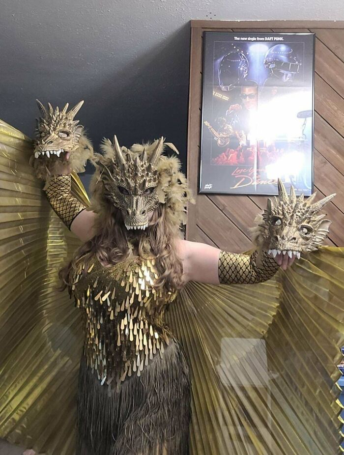 King Ghidorah Costume I Made! Happy Halloween!