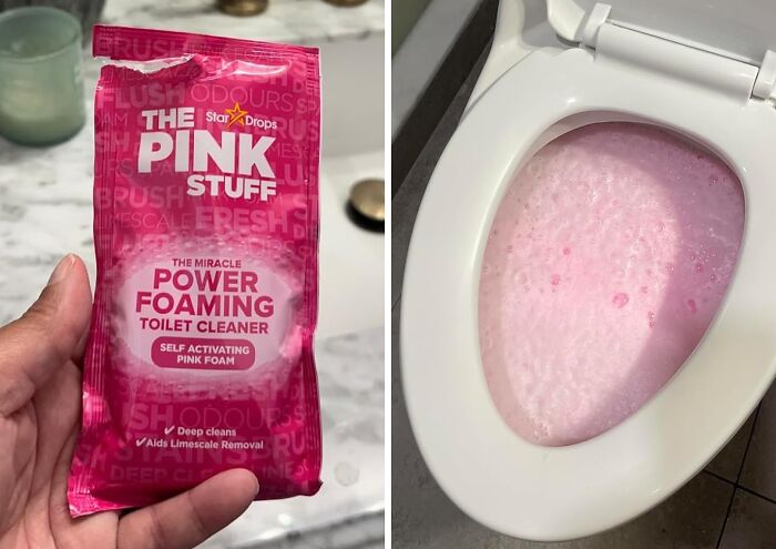 Blast Away Toilet Grime And Stains With The Legendary The Pink Stuff - The Miracle Power Foaming Toilet Cleaner, A Cult Favorite Among Cleaning Enthusiasts